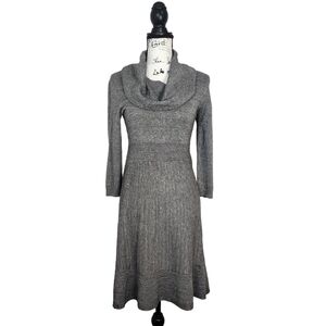 Inc International Concepts Midi Dress Long sleeve Size Small Cowls Neck Gray